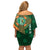 Custom Ireland Cricket Off Shoulder Short Dress 2024 Celtic Shamrock Go Champions - Wonder Print Shop