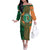 Custom Ireland Cricket Off The Shoulder Long Sleeve Dress 2024 Celtic Shamrock Go Champions - Wonder Print Shop