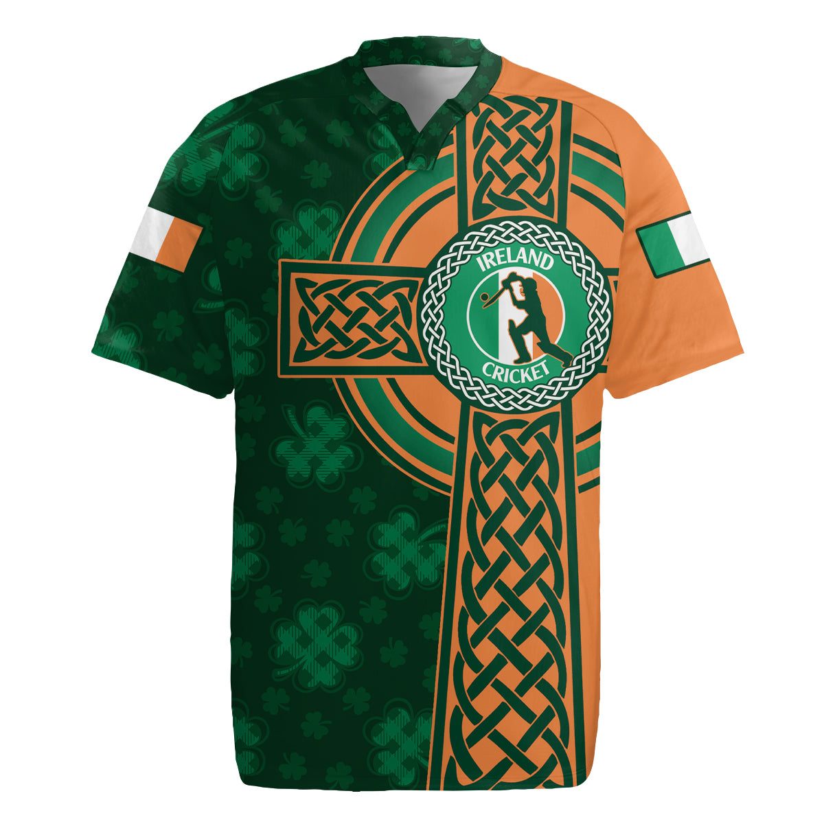 Custom Ireland Cricket Rugby Jersey 2024 Celtic Shamrock Go Champions