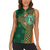 Custom Ireland Cricket Women Sleeveless Polo Shirt 2024 Celtic Shamrock Go Champions