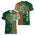 Custom Ireland Cricket Women V-Neck T-Shirt 2024 Celtic Shamrock Go Champions