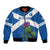 Custom Scotland Cricket Bomber Jacket 2024 Scottish Thistle Flag Style - Wonder Print Shop