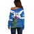 Custom Scotland Cricket Off Shoulder Sweater 2024 Scottish Thistle Flag Style - Wonder Print Shop