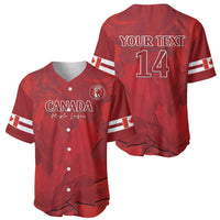 Red Canada cricket baseball jersey set: front crest and Canada text, back shows 14