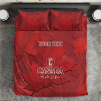 Red Canada cricket bedding set with 2 pillowcases and duvet, maple leaf graphics