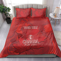 Red Canada bedding set featuring duvet and 2 pillowcases with Canada maple leaf design