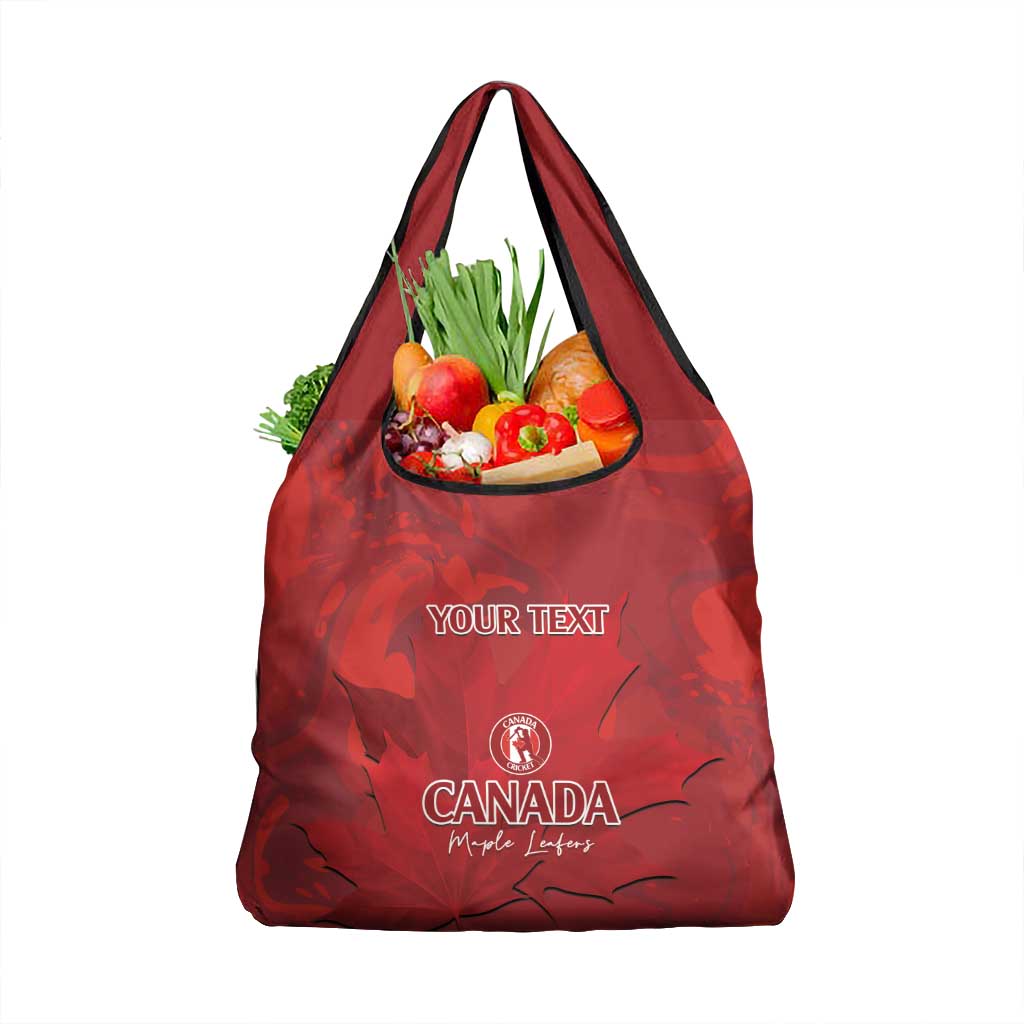 Custom Canada Cricket Grocery Bag Maple Leaf Go Champions