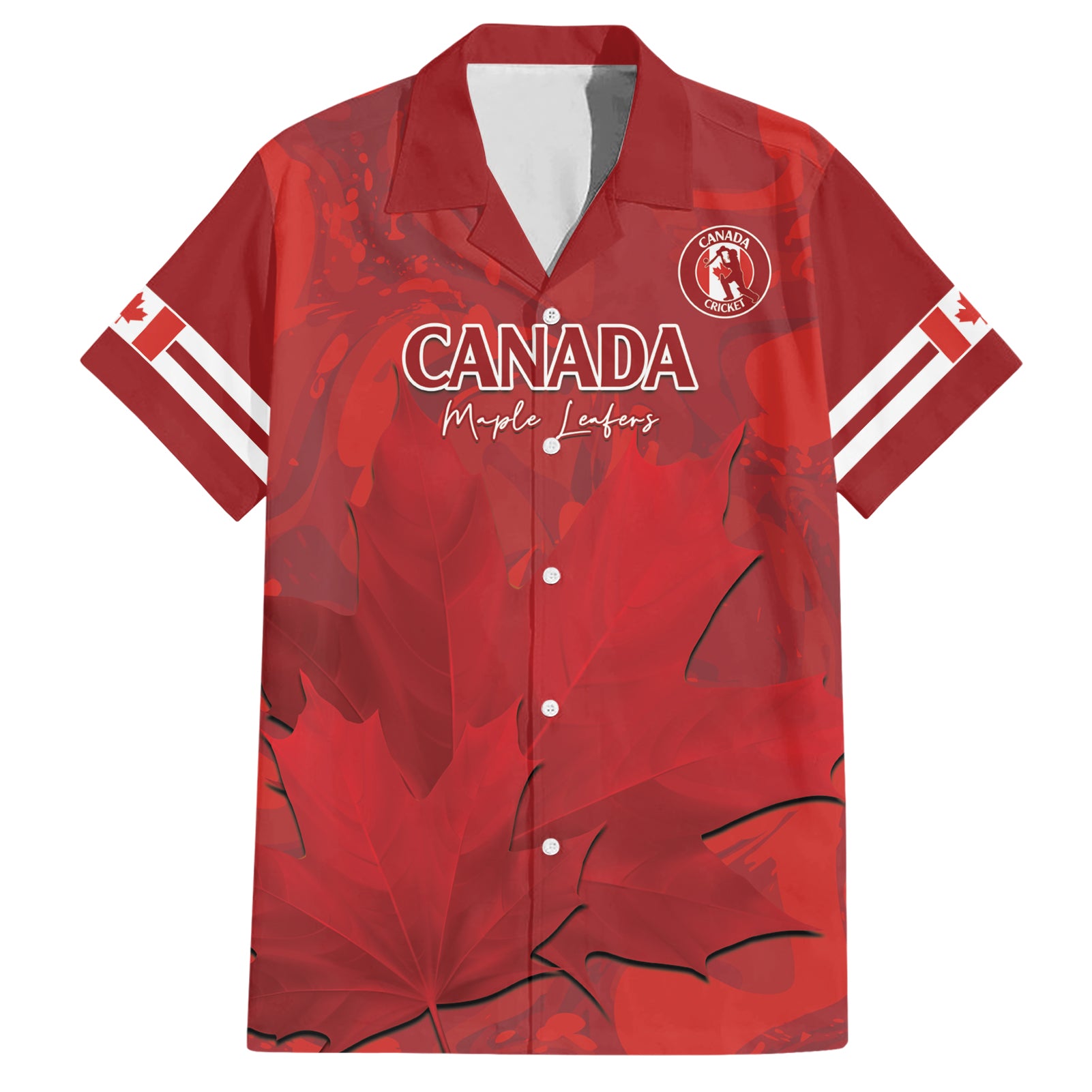 Custom Canada Cricket Hawaiian Shirt 2024 Maple Leaf Go Champions - Wonder Print Shop