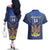 Custom Namibia Cricket Couples Matching Off The Shoulder Long Sleeve Dress and Hawaiian Shirt 2024 Go Eagles African Pattern - Wonder Print Shop