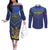 Custom Namibia Cricket Couples Matching Off The Shoulder Long Sleeve Dress and Long Sleeve Button Shirt 2024 Go Eagles African Pattern