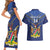 Custom Namibia Cricket Couples Matching Short Sleeve Bodycon Dress and Hawaiian Shirt 2024 Go Eagles African Pattern - Wonder Print Shop