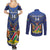 Custom Namibia Cricket Couples Matching Summer Maxi Dress and Long Sleeve Button Shirt 2024 Go Eagles African Pattern - Wonder Print Shop