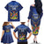 Custom Namibia Cricket Family Matching Off The Shoulder Long Sleeve Dress and Hawaiian Shirt 2024 Go Eagles African Pattern - Wonder Print Shop