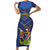 Custom Namibia Cricket Family Matching Short Sleeve Bodycon Dress and Hawaiian Shirt 2024 Go Eagles African Pattern - Wonder Print Shop