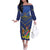 Custom Namibia Cricket Off The Shoulder Long Sleeve Dress 2024 Go Eagles African Pattern - Wonder Print Shop