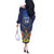 Custom Namibia Cricket Off The Shoulder Long Sleeve Dress 2024 Go Eagles African Pattern - Wonder Print Shop