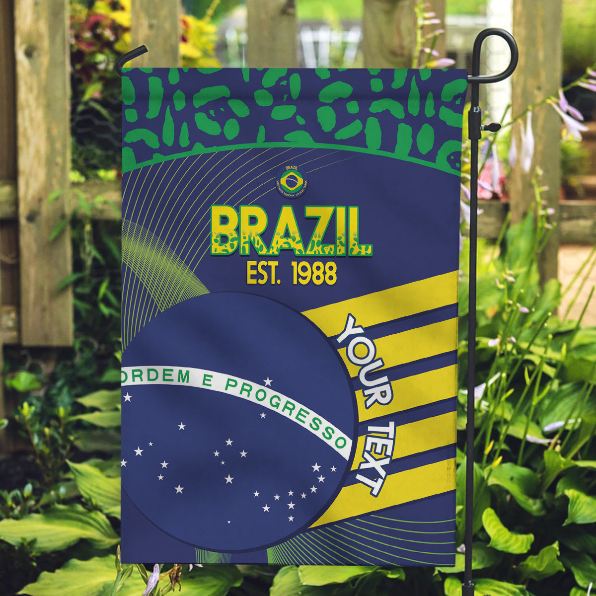 Custom Brazil Football Garden Flag Summer 2024 Go Champions Selecao - Wonder Print Shop