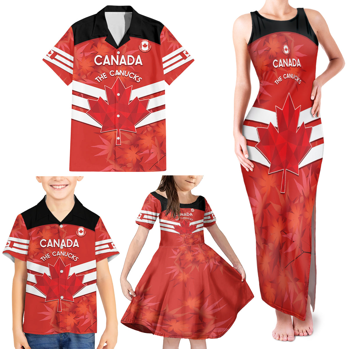 Custom Canada Soccer Family Matching Tank Maxi Dress and Hawaiian Shirt Summer 2024 Go Champions Canucks - Wonder Print Shop