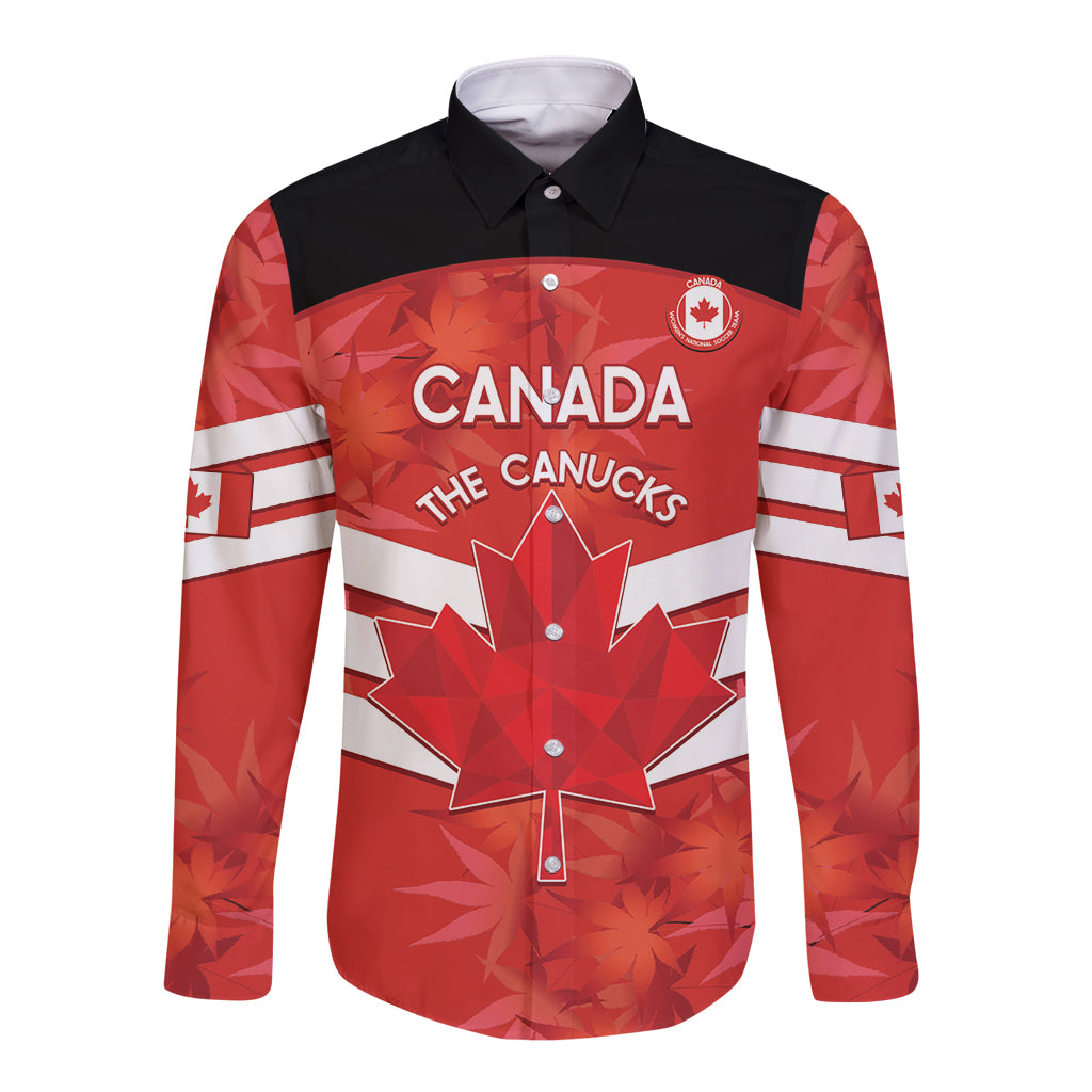 Custom Canada Soccer Long Sleeve Button Shirt Summer 2024 Go Champions Canucks - Wonder Print Shop