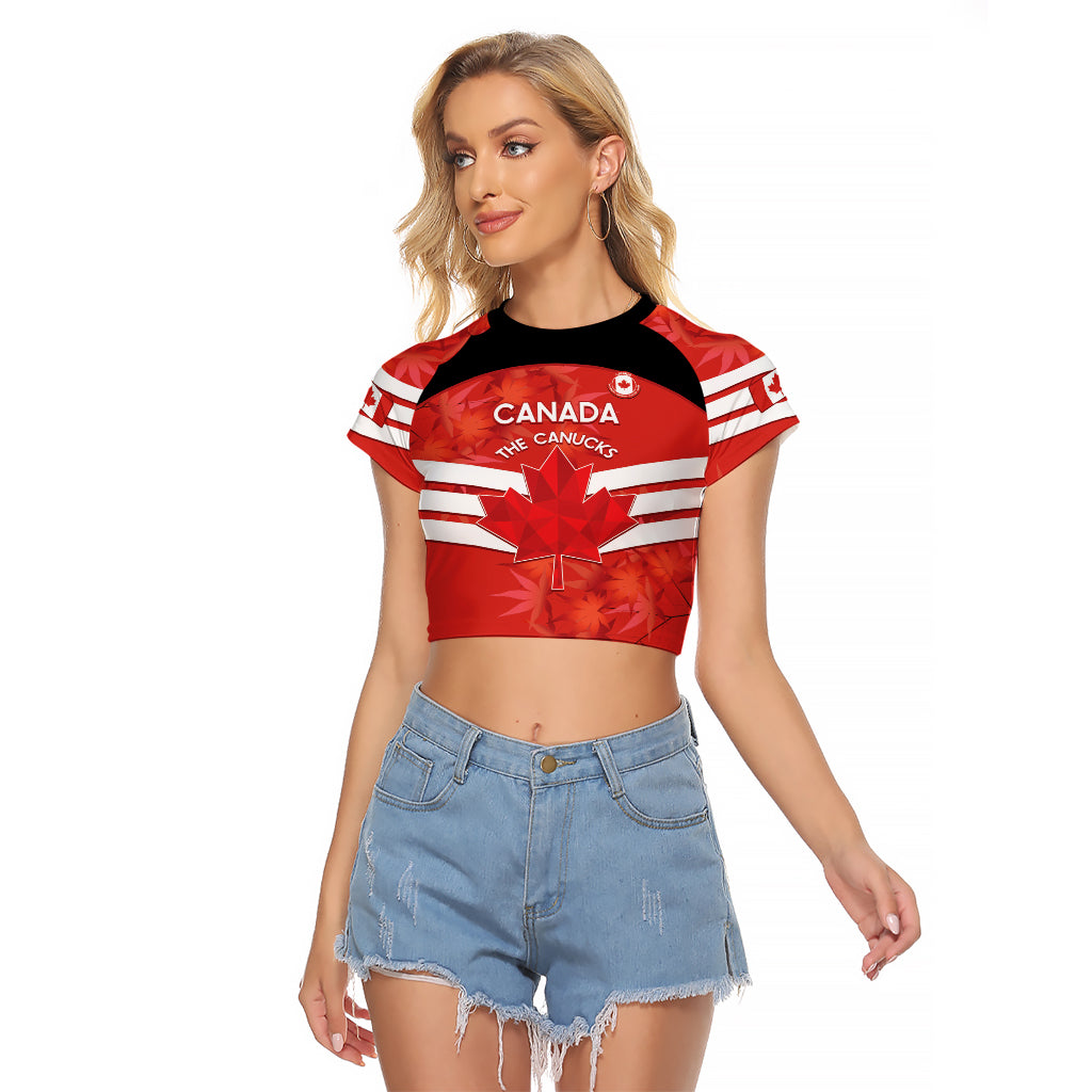 Custom Canada Soccer Raglan Cropped T Shirt Summer 2024 Olympic Go Champions Canucks