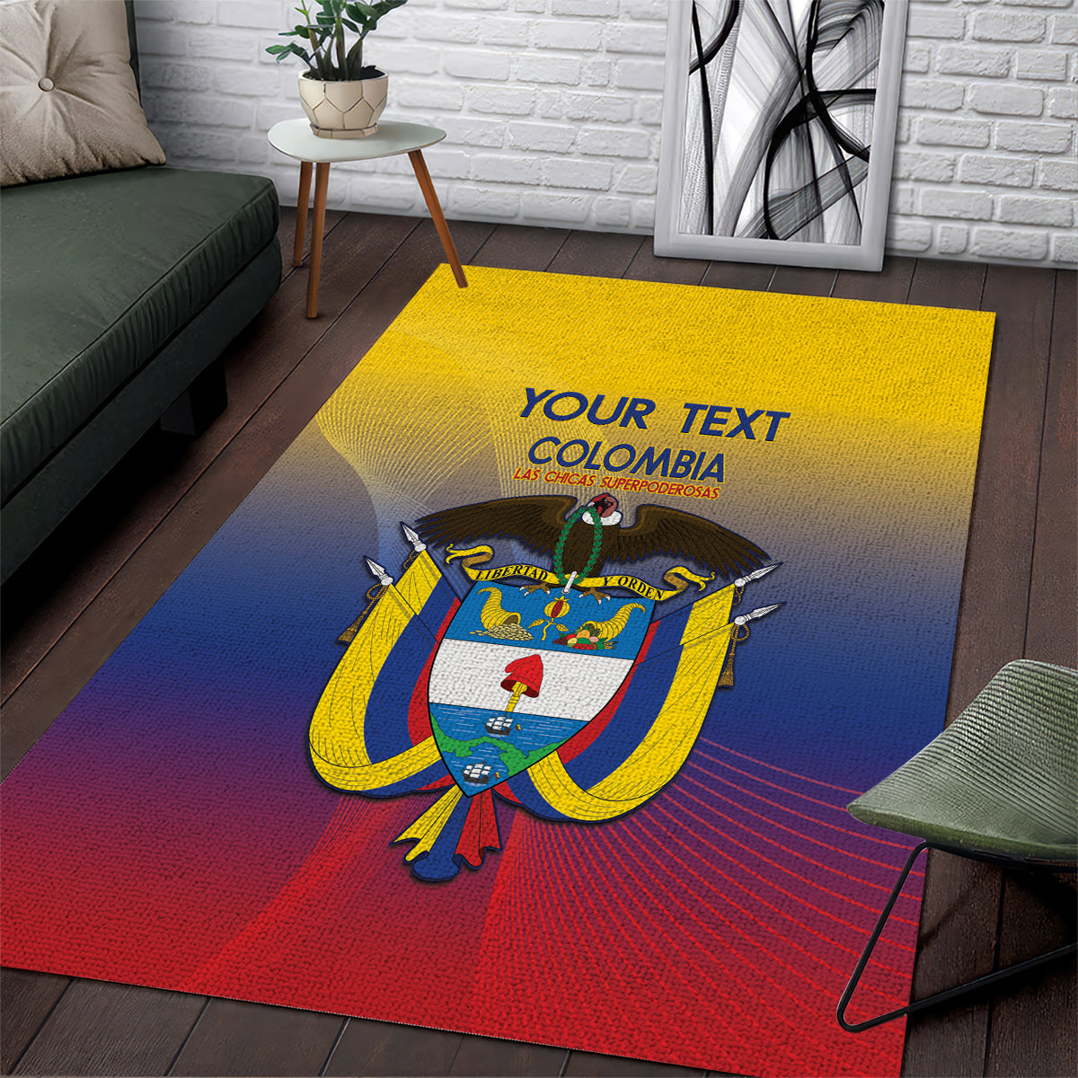 Custom Colombia Football Area Rug Summer 2024 Las Chicas Superpoderosas - Wonder Print Shop