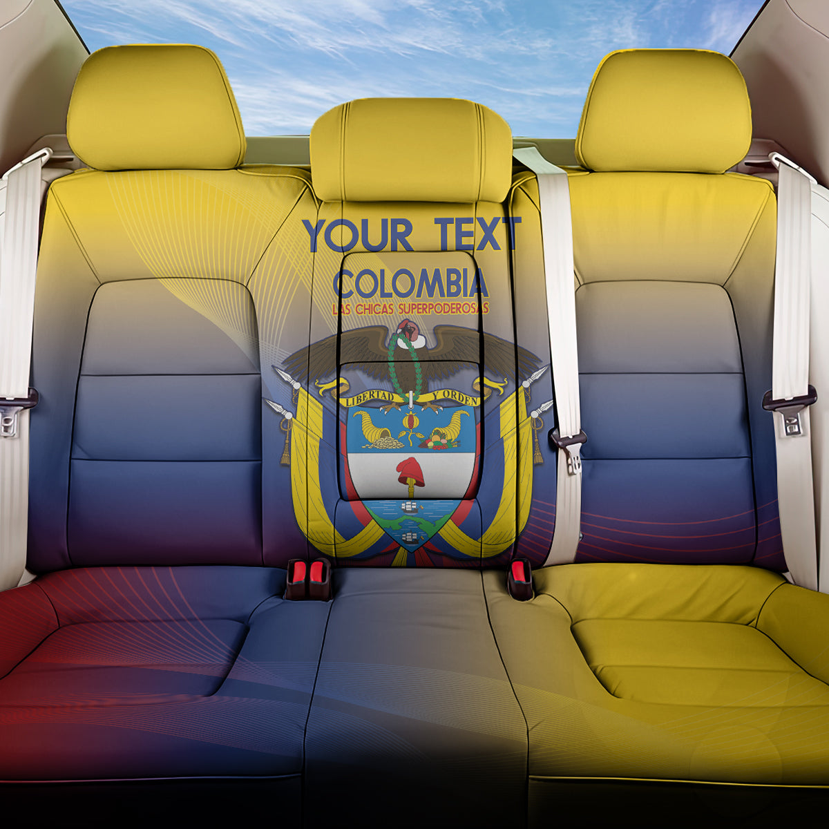 Custom Colombia Football Back Car Seat Cover Summer 2024 Las Chicas Superpoderosas - Wonder Print Shop