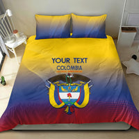 Colombia football bedding set: yellow-blue-red duvet with matching two square pillows
