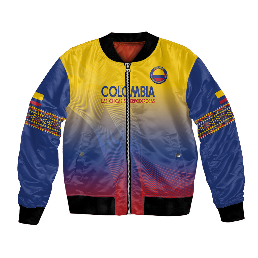 Custom Colombia Football Bomber Jacket Summer 2024 Las Chicas Superpoderosas - Wonder Print Shop