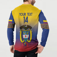 Football sweatshirt back view with 'YOUR TEXT' 14 and large crest emblem on center