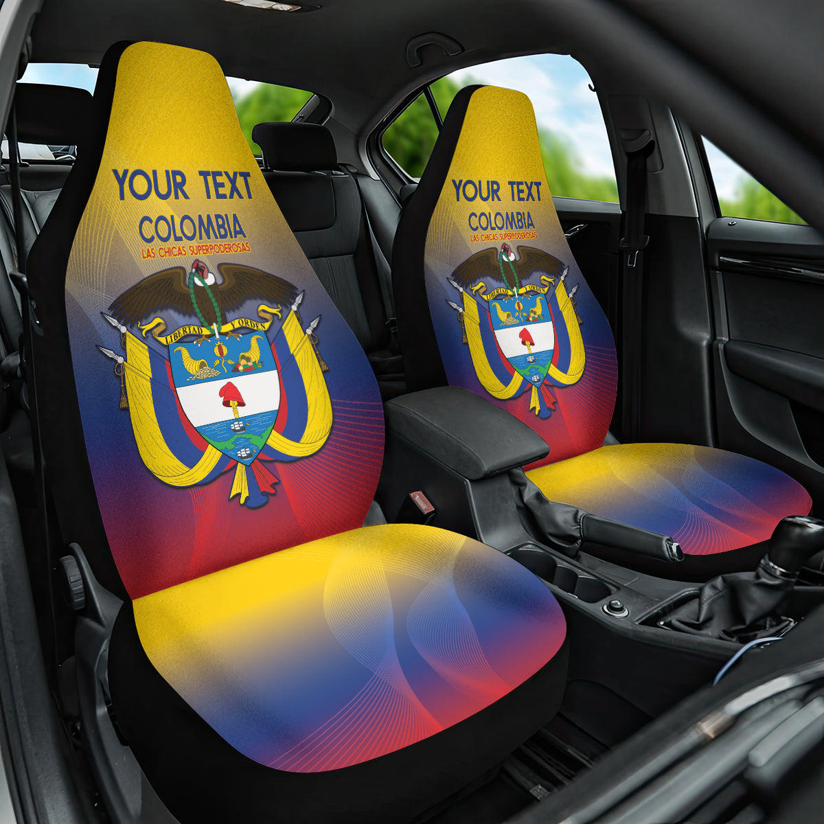 Custom Colombia Football Car Seat Cover Summer 2024 Las Chicas Superpoderosas - Wonder Print Shop