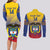 Custom Colombia Football Couples Matching Long Sleeve Bodycon Dress and Long Sleeve Button Shirt Summer 2024 Las Chicas Superpoderosas - Wonder Print Shop