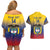 Custom Colombia Football Couples Matching Off Shoulder Short Dress and Hawaiian Shirt Summer 2024 Las Chicas Superpoderosas - Wonder Print Shop