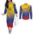 Custom Colombia Football Couples Matching Off The Shoulder Long Sleeve Dress and Long Sleeve Button Shirt Summer 2024 Olympic Las Chicas Superpoderosas