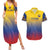 Custom Colombia Football Couples Matching Summer Maxi Dress and Hawaiian Shirt Summer 2024 Las Chicas Superpoderosas - Wonder Print Shop