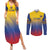 Custom Colombia Football Couples Matching Summer Maxi Dress and Long Sleeve Button Shirt Summer 2024 Las Chicas Superpoderosas - Wonder Print Shop