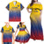 Custom Colombia Football Family Matching Off Shoulder Maxi Dress and Hawaiian Shirt Summer 2024 Las Chicas Superpoderosas - Wonder Print Shop