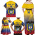 Custom Colombia Football Family Matching Off Shoulder Maxi Dress and Hawaiian Shirt Summer 2024 Las Chicas Superpoderosas - Wonder Print Shop