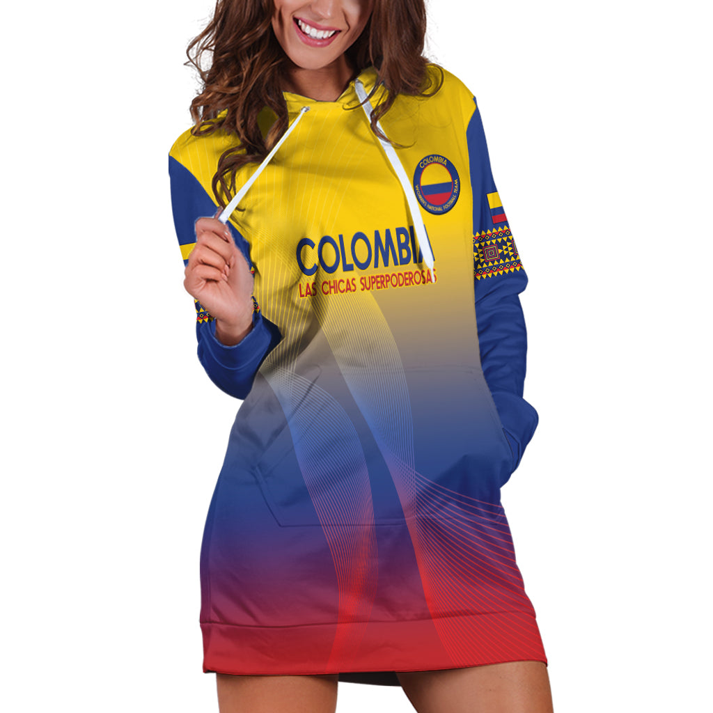 Custom Colombia Football Hoodie Dress Summer 2024 Las Chicas Superpoderosas - Wonder Print Shop