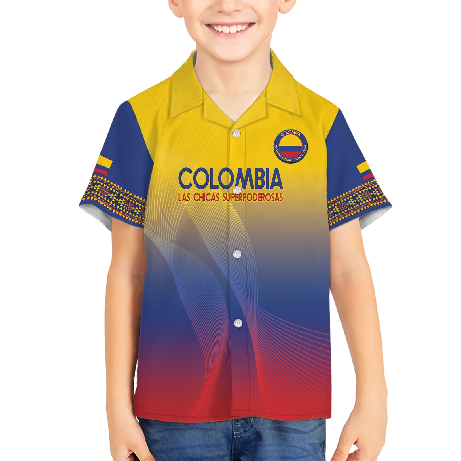 Custom Colombia Football Kid Hawaiian Shirt Summer 2024 Las Chicas Superpoderosas - Wonder Print Shop