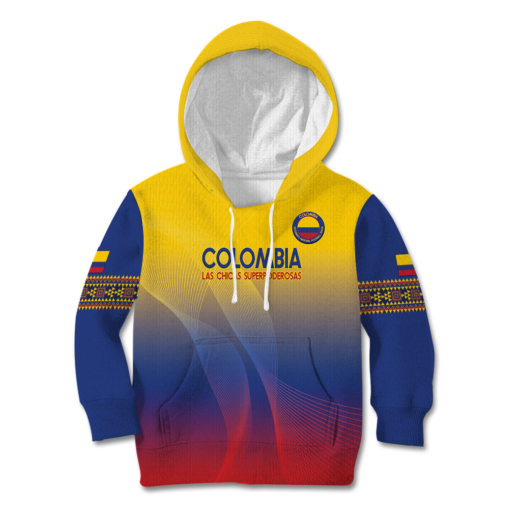 Custom Colombia Football Kid Hoodie Summer 2024 Las Chicas Superpoderosas - Wonder Print Shop