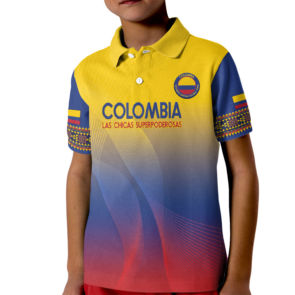 Custom Colombia Football Kid Polo Shirt Summer 2024 Las Chicas Superpoderosas - Wonder Print Shop