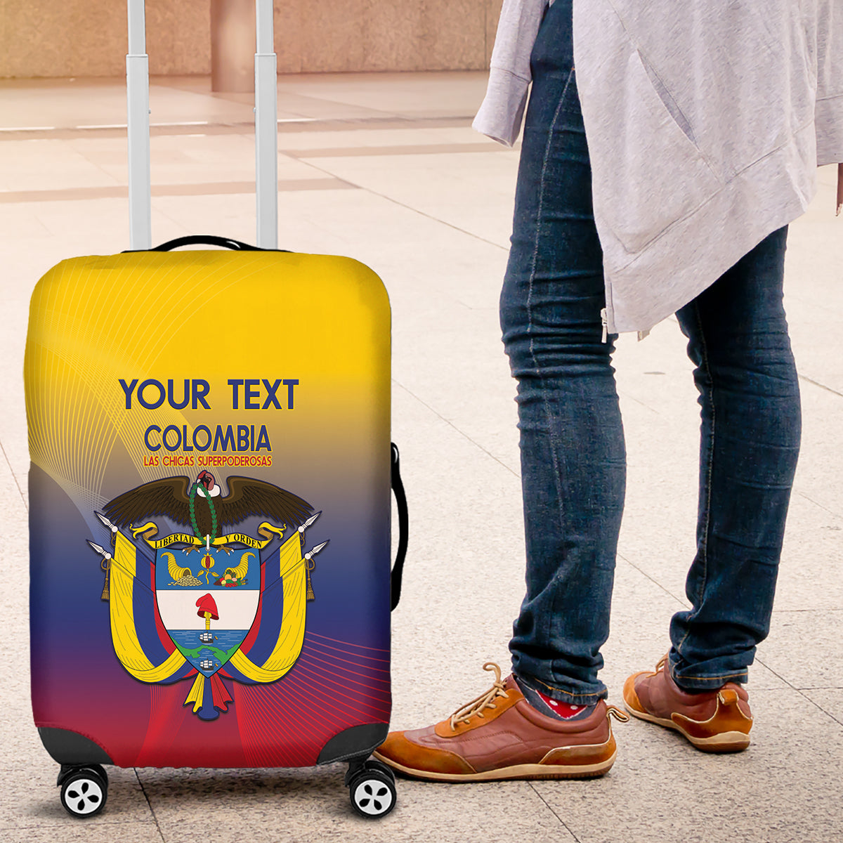 Custom Colombia Football Luggage Cover Summer 2024 Las Chicas Superpoderosas - Wonder Print Shop