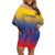 Custom Colombia Football Off Shoulder Short Dress Summer 2024 Las Chicas Superpoderosas - Wonder Print Shop