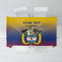 Football tablecloth with custom text 'YOUR TEXT' and 'COLOMBIA' over crest