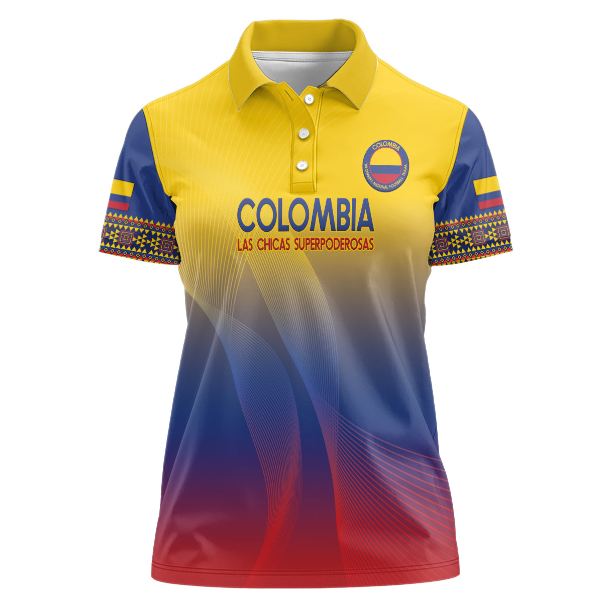 Custom Colombia Football Women Polo Shirt Summer 2024 Las Chicas Superpoderosas - Wonder Print Shop