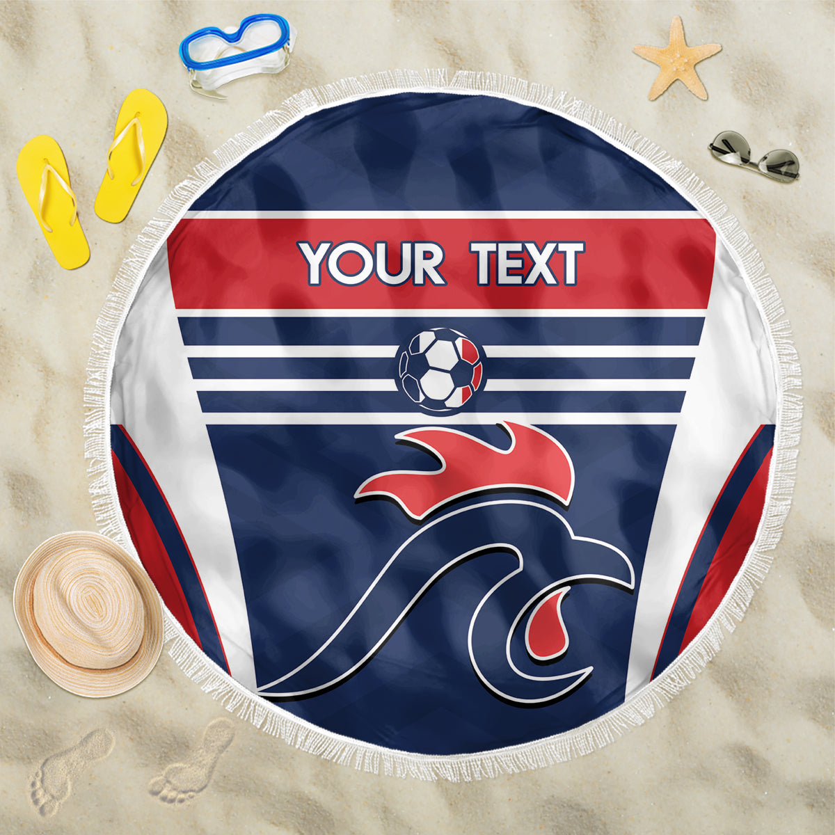 Custom France Football Beach Blanket Summer 2024 Les Bleues - Wonder Print Shop