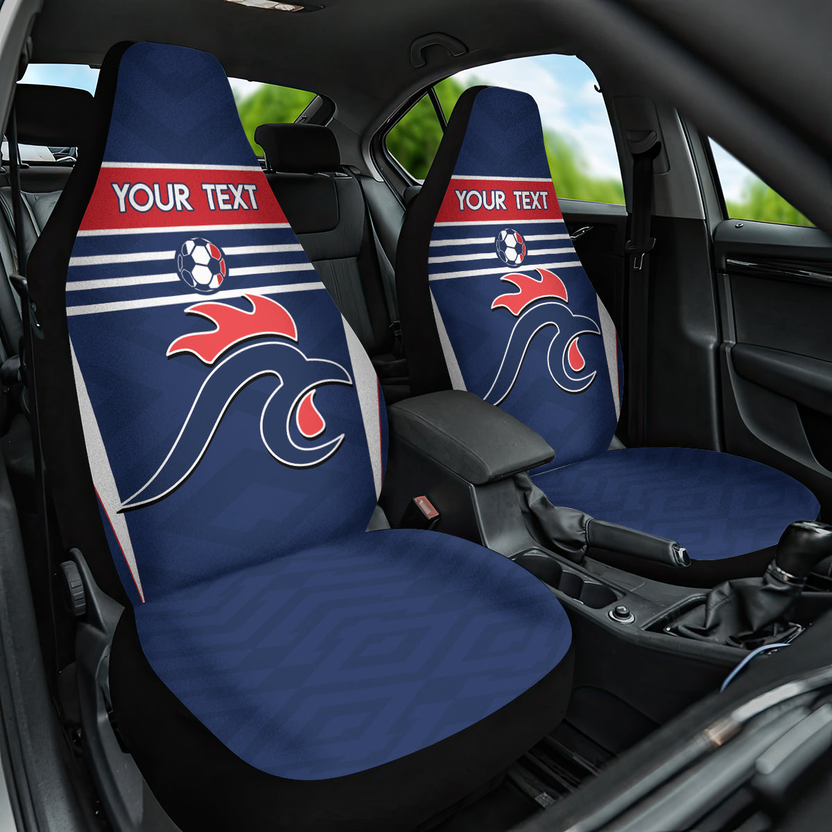 Custom France Football Car Seat Cover Summer 2024 Les Bleues - Wonder Print Shop