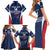 Custom France Football Family Matching Short Sleeve Bodycon Dress and Hawaiian Shirt Summer 2024 Les Bleues - Wonder Print Shop