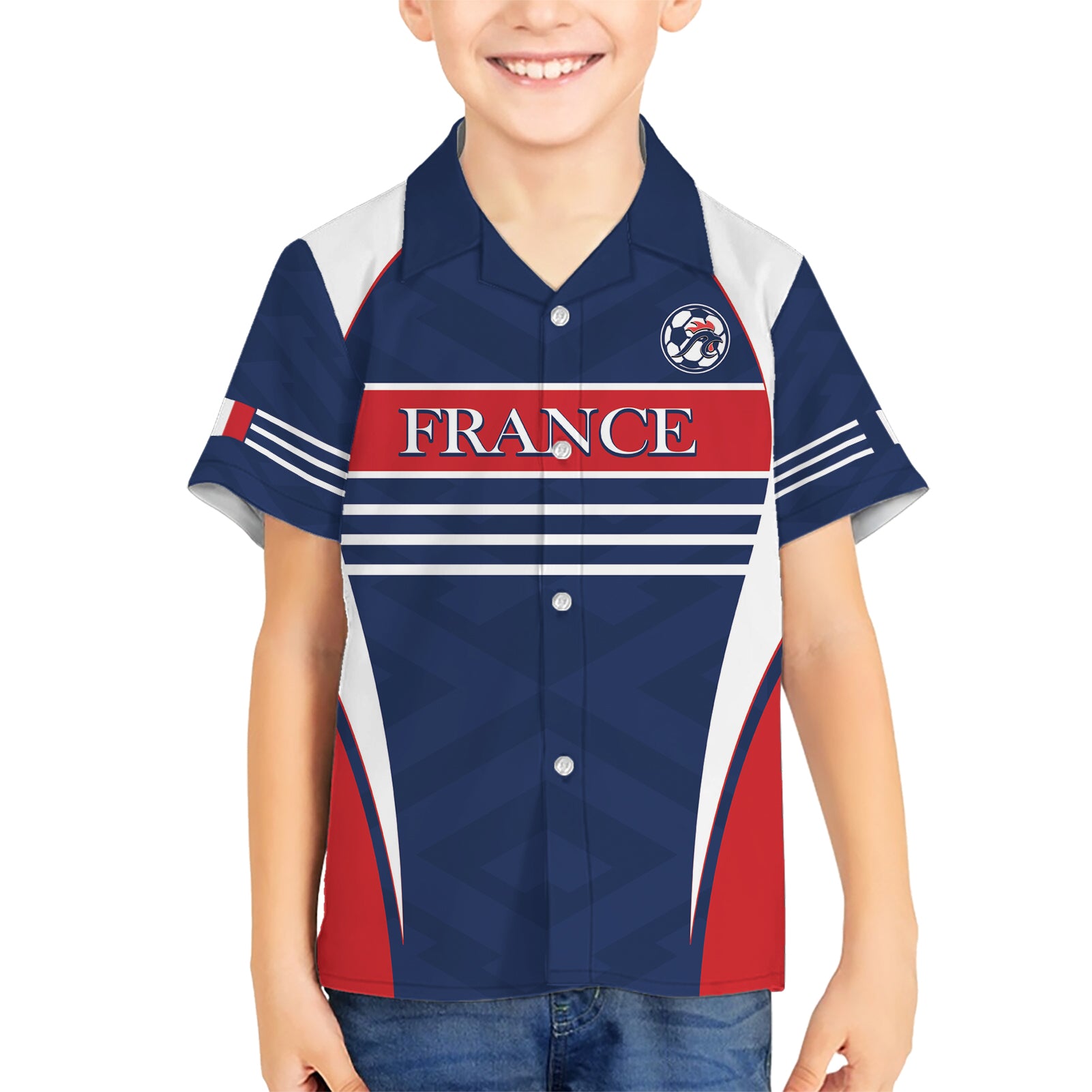 Custom France Football Kid Hawaiian Shirt Summer 2024 Les Bleues - Wonder Print Shop