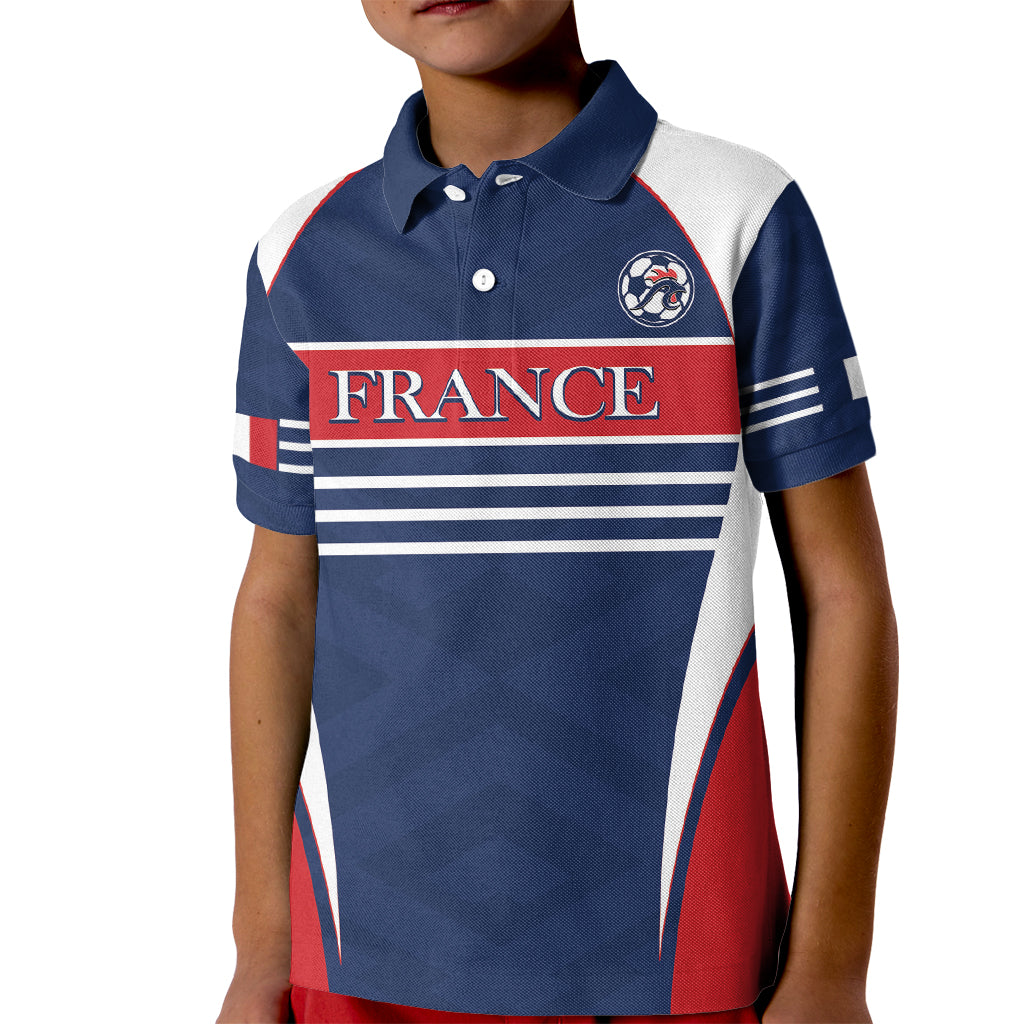 Custom France Football Kid Polo Shirt Summer 2024 Les Bleues - Wonder Print Shop